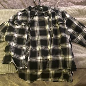 Black and White Button Up Flannel